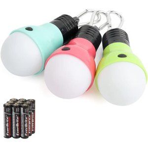 3-Pack Camping Lights - 3 Lighting Modes, Portable LED Bulbs